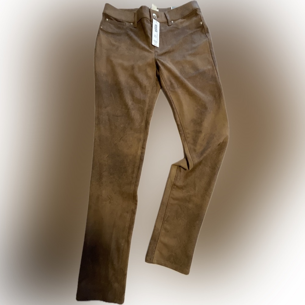Chico’s Knit Faux Suede Pant Fashion Brown - Ultimate Fit Jegging - Sz 000